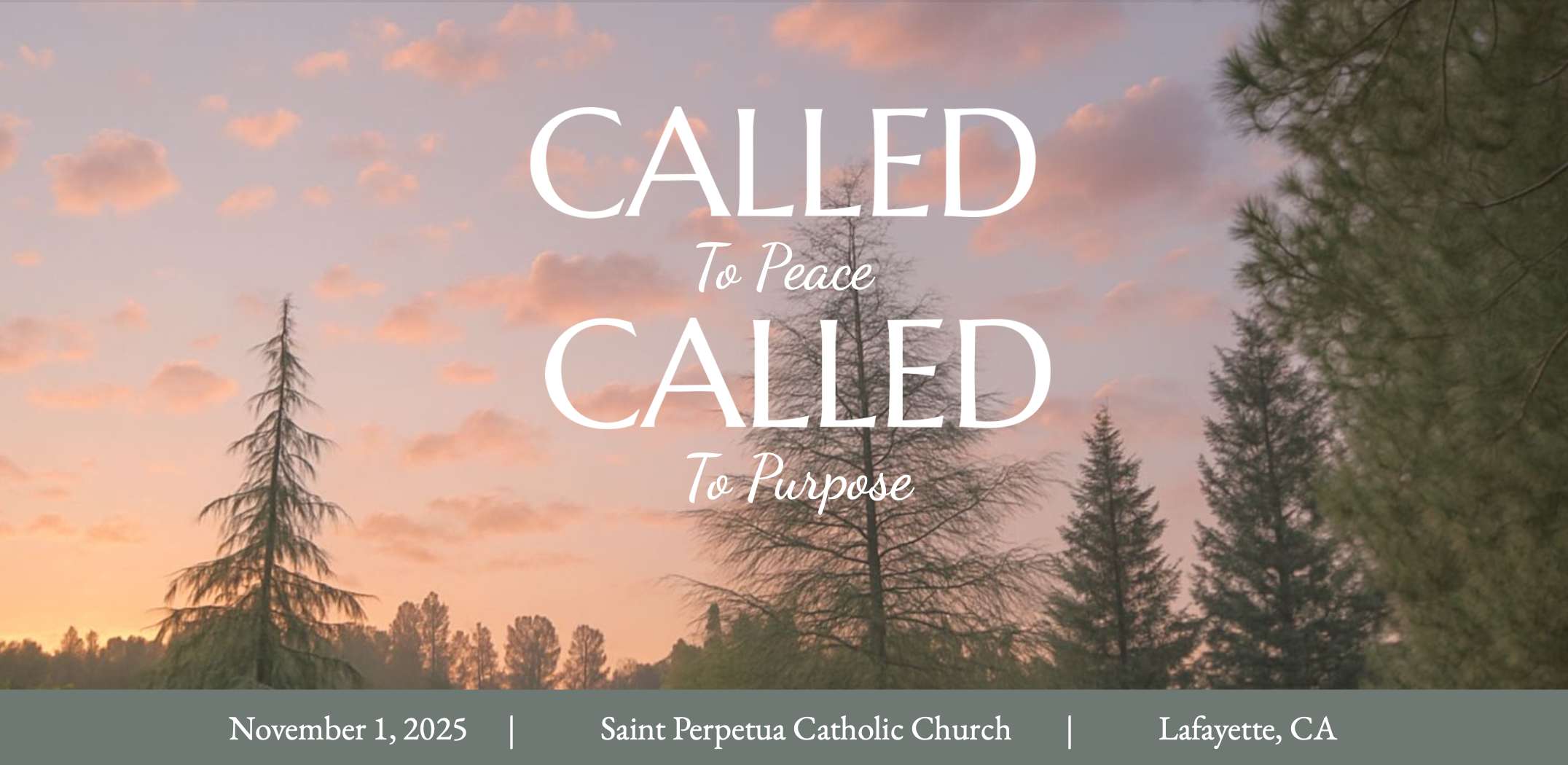 CALLED to Peace and Purpose retreat campaign artwork from November 2025
